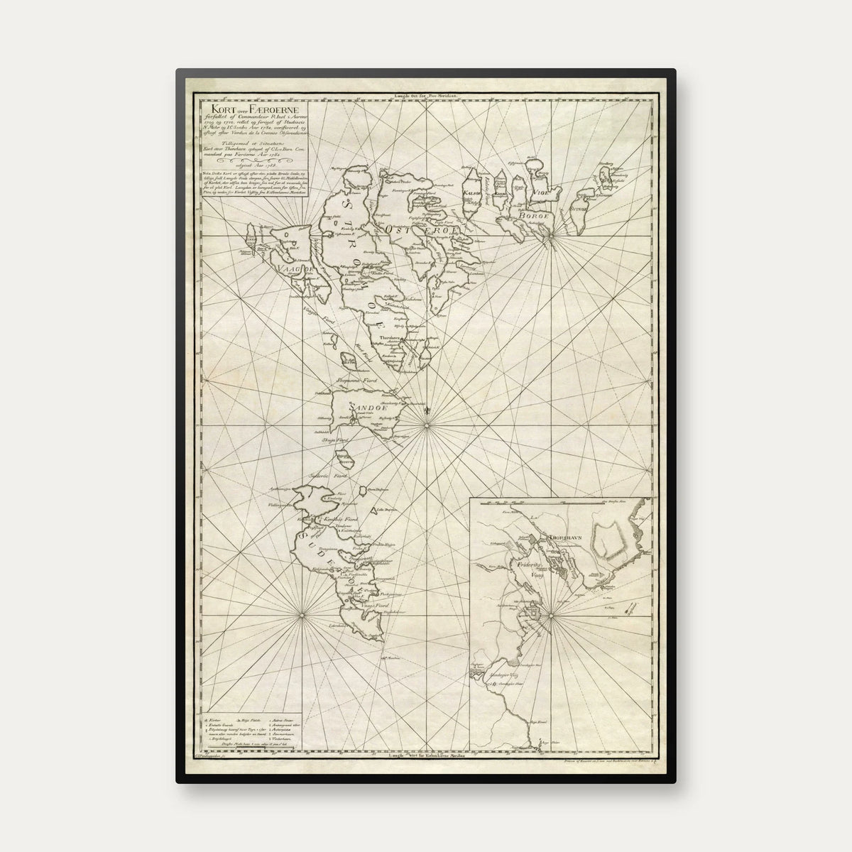 Kort over Færoerne 1789 - Søkort – billede 1