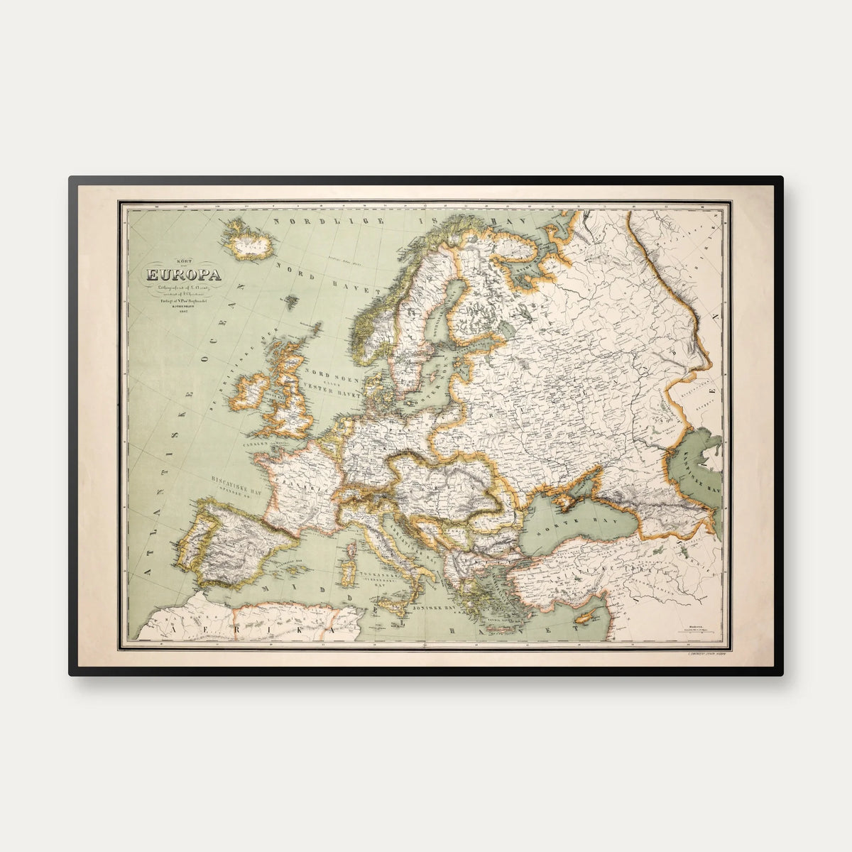 Kort over Europa 1887 - Landkort – billede 1