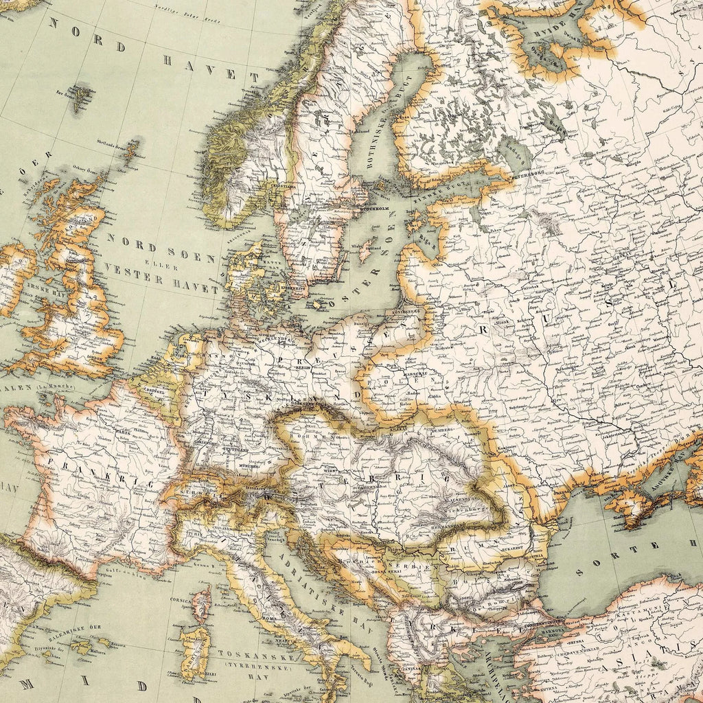 Kort over Europa 1887 - Landkort – billede 4