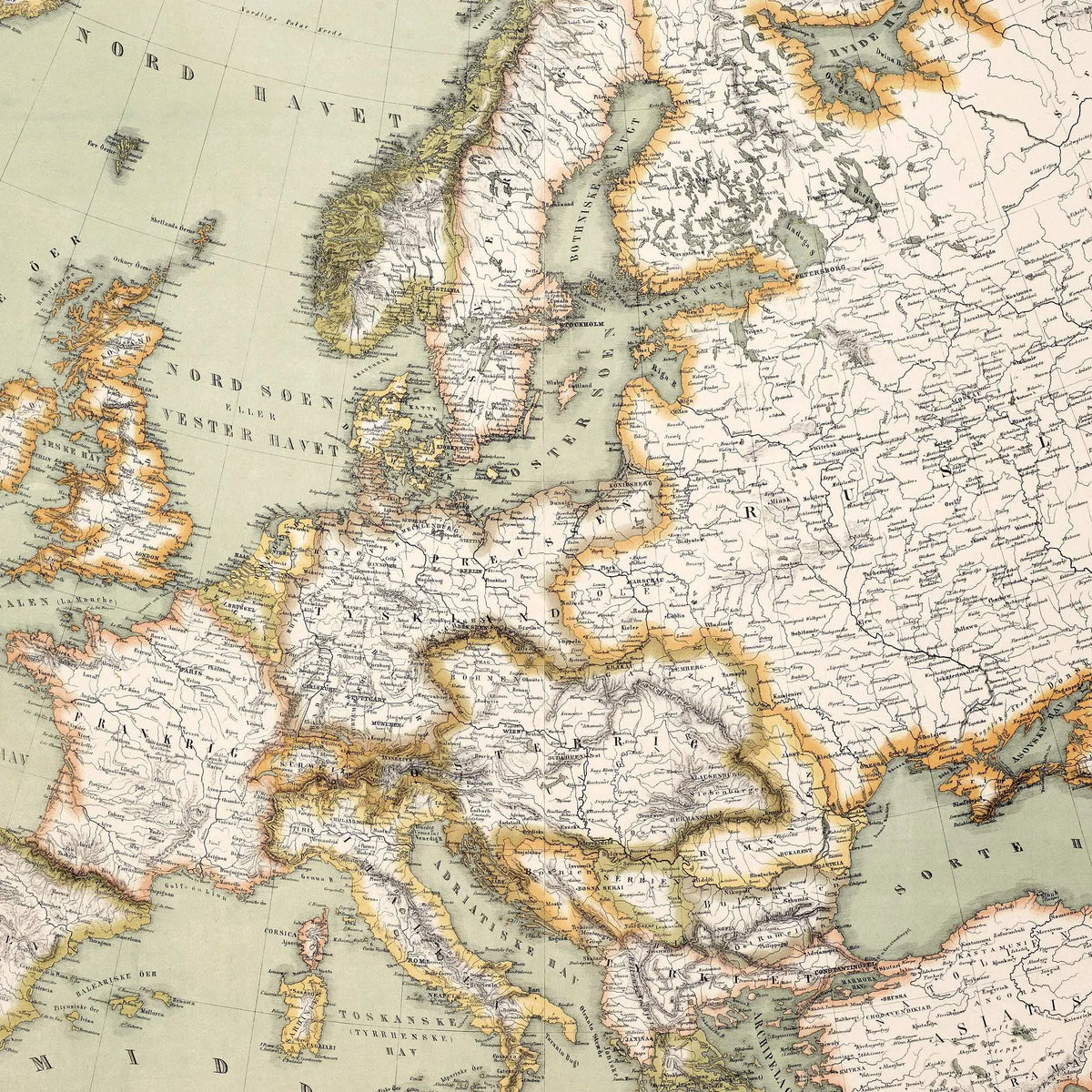 Kort over Europa 1887 - Landkort – billede 4