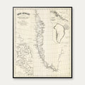 Danish Greenland 1870-1875 - Landkort - 50×60 cm – billede 1