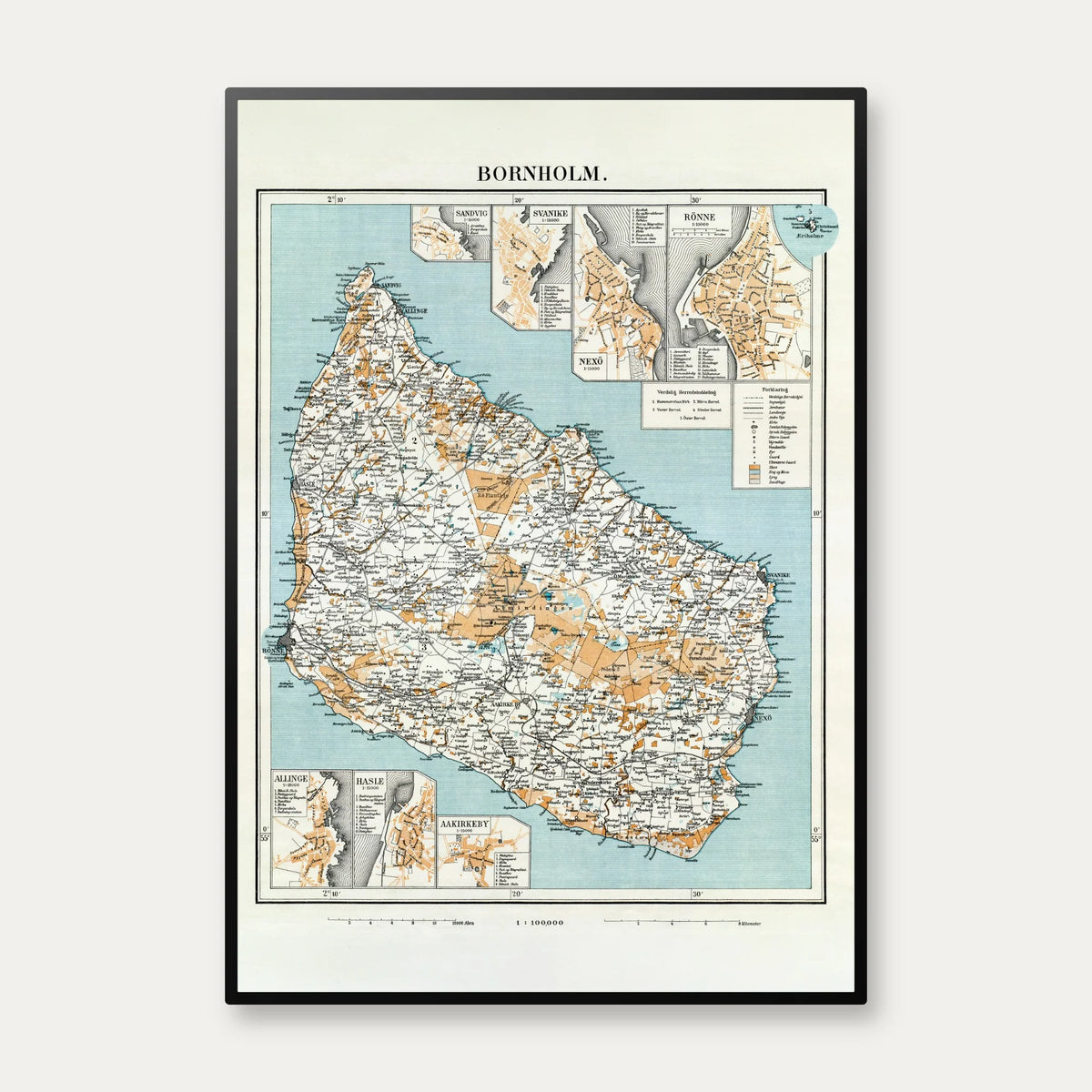 Bornholm 1897-1918 - Frems Amtskort – billede 1