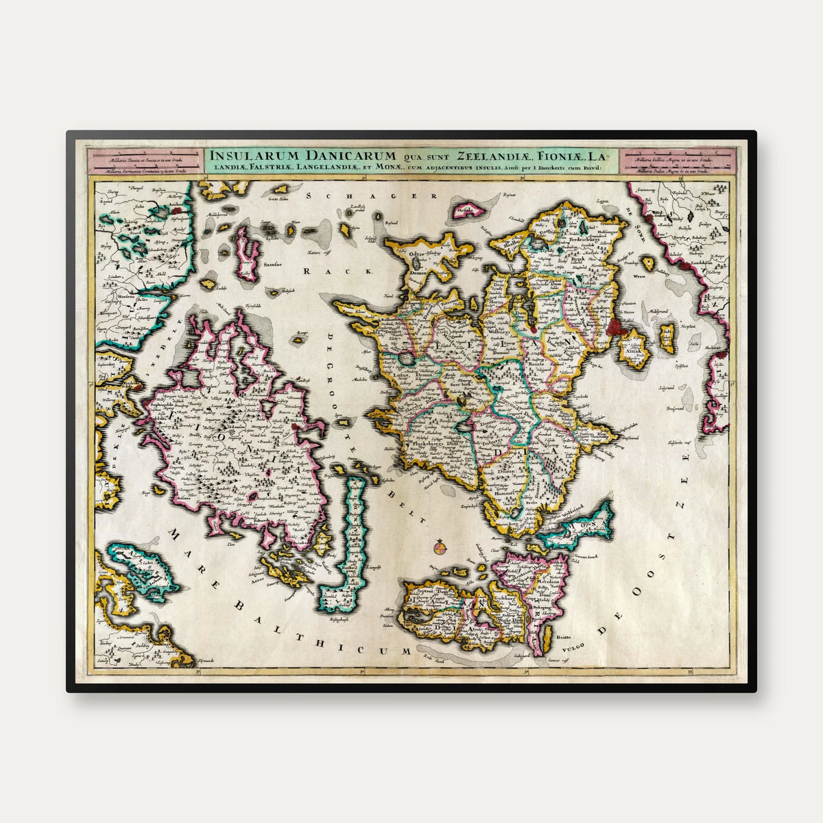 De Danske øer 1820 - Landkort - 70×57 cm – billede 1