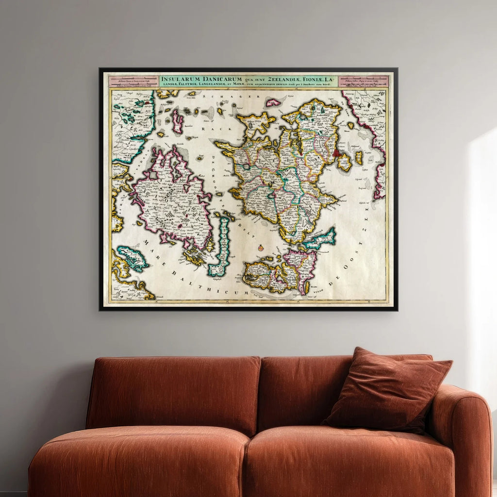 De Danske øer 1820 - Landkort - 70×57 cm – billede 2