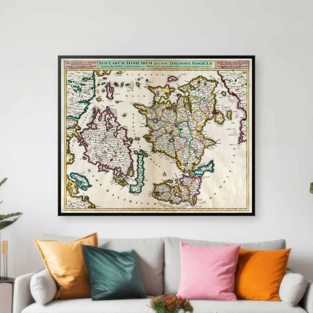 De Danske øer 1820 - Landkort - 70×57 cm – billede 3