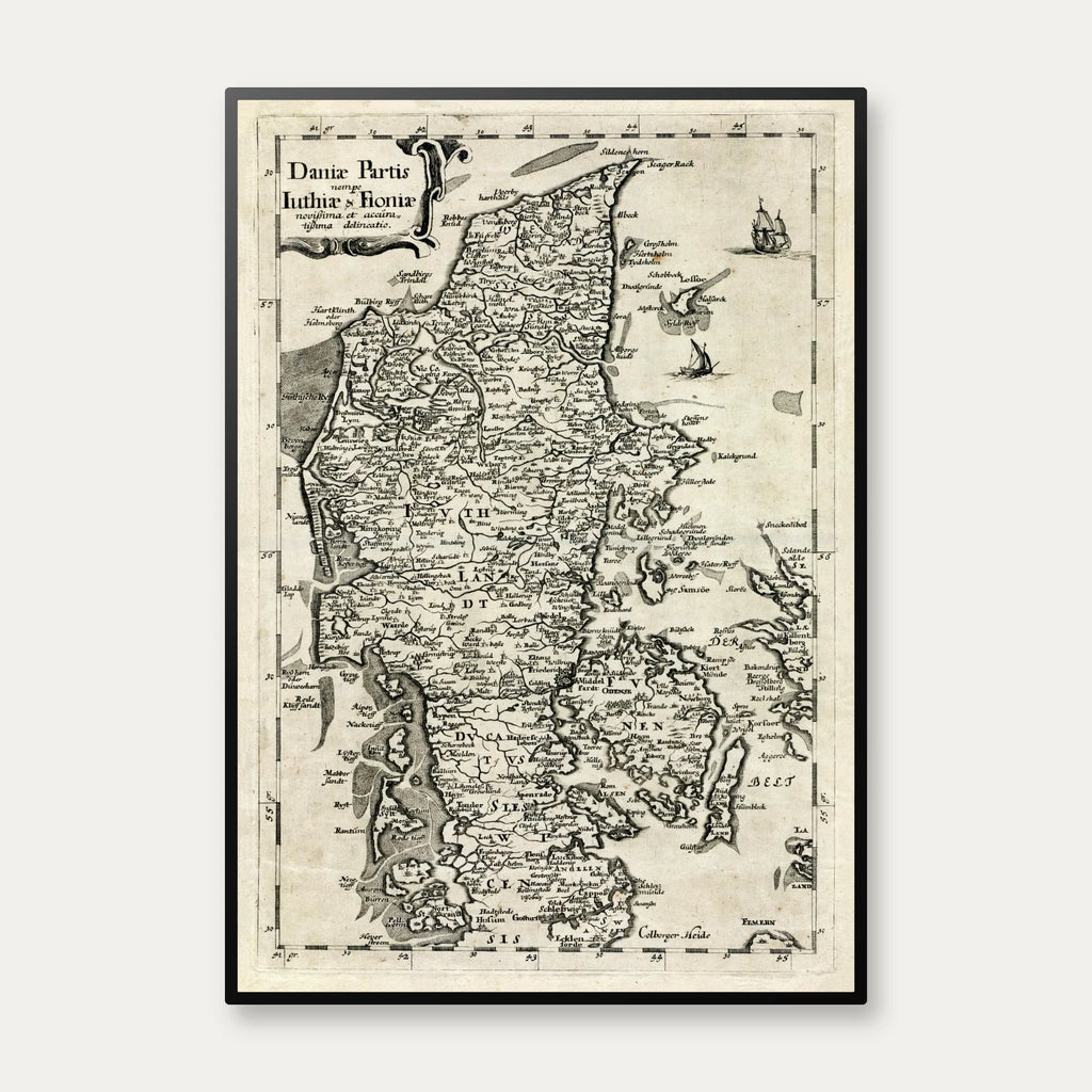 Jylland & Fyn 1700 - Landkort – billede 1