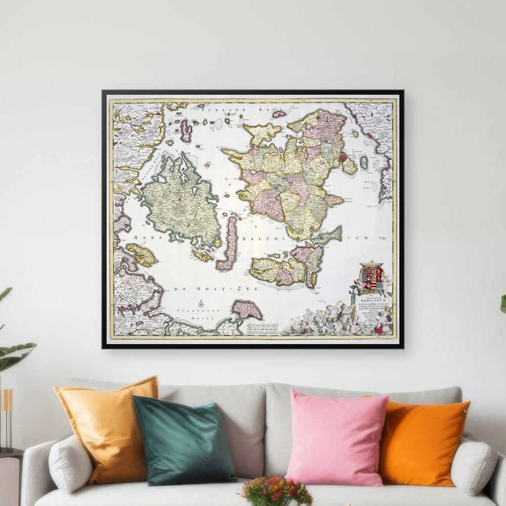Danske øer 1710 - Landkort - 70×60 cm – billede 3