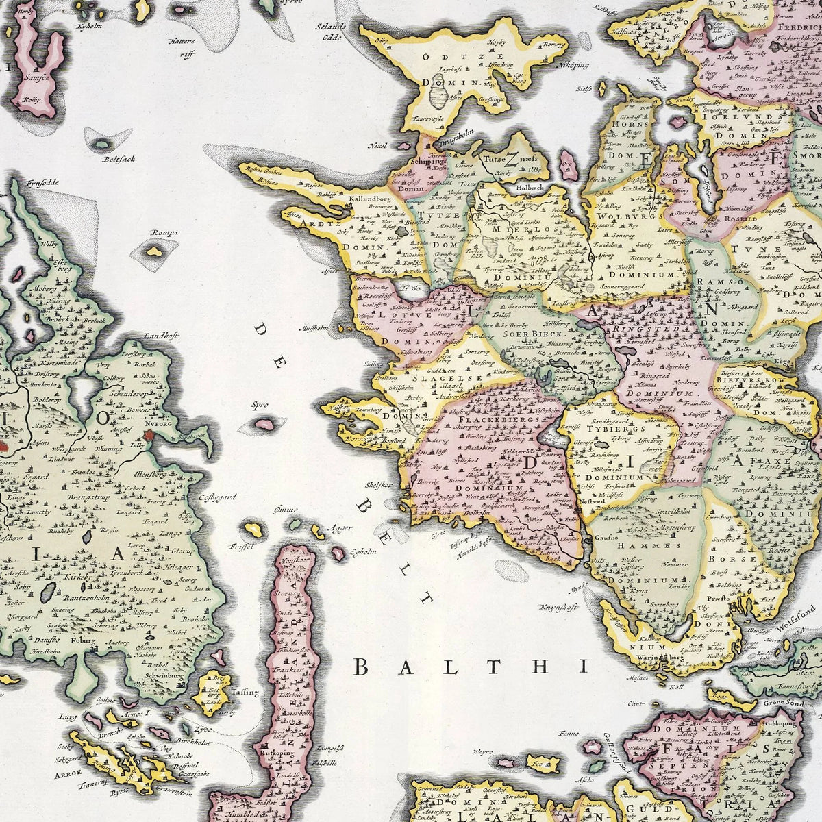 Danske øer 1710 - Landkort - 70×60 cm – billede 4