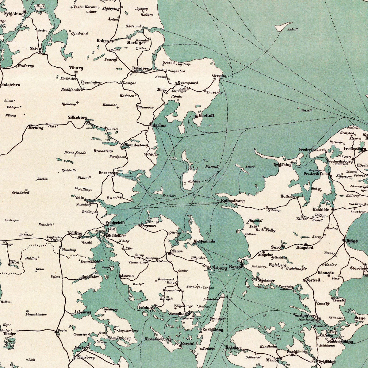 Kongeriget Danmark 1886 - Kommunikationskort – billede 4
