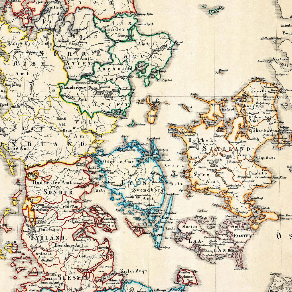 Danmark 1844 - Landkort - 50×63 cm – billede 4