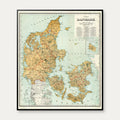 Danmark 1893 - Landkort - 60×70 cm – billede 1
