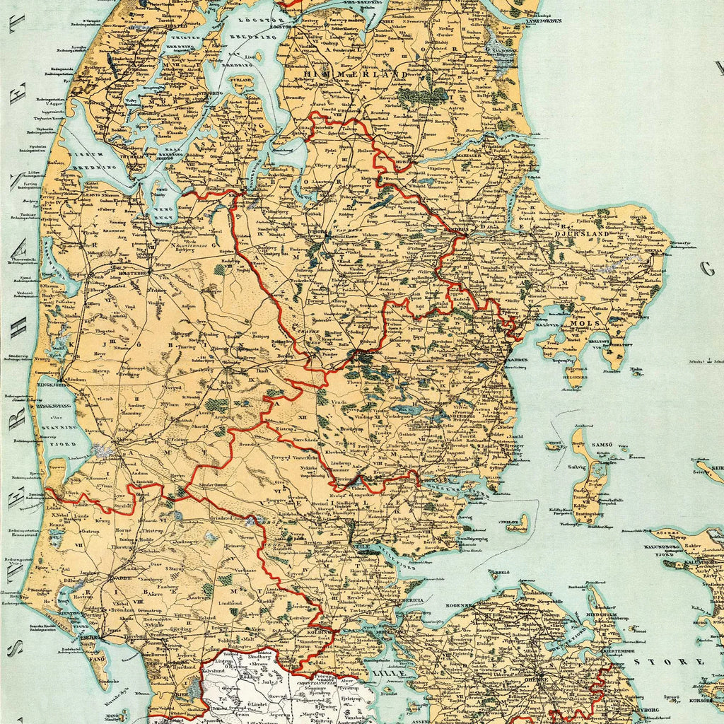 Danmark 1893 - Landkort - 60×70 cm – billede 4