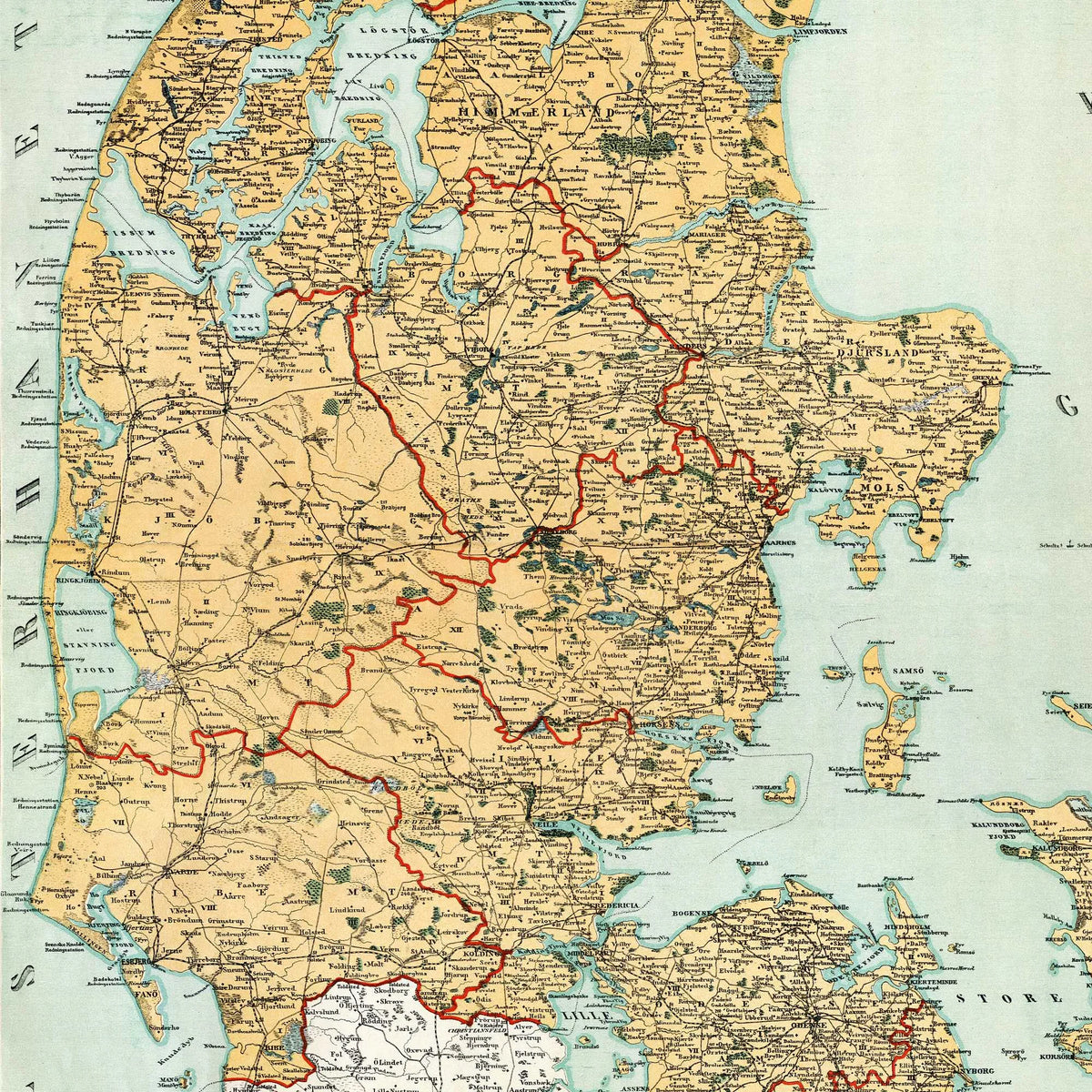Danmark 1893 - Landkort - 60×70 cm – billede 4