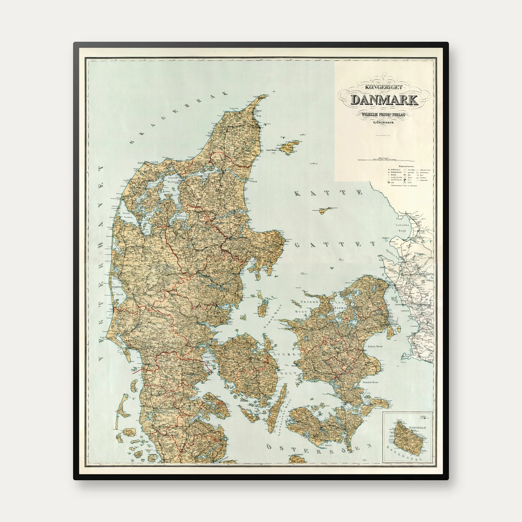 Kongeriget Danmark 1897 - Landkort - 60×70 cm – billede 1