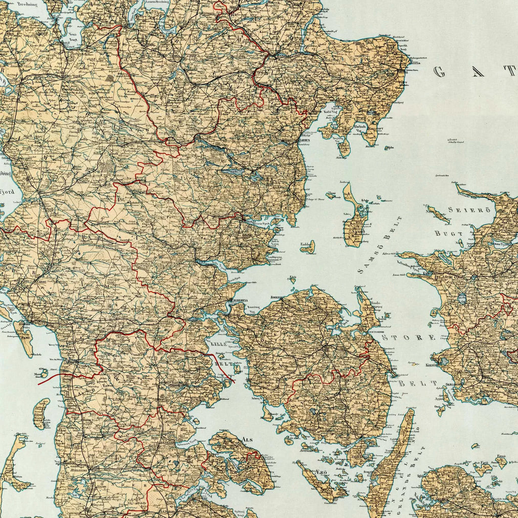 Kongeriget Danmark 1897 - Landkort - 60×70 cm – billede 4