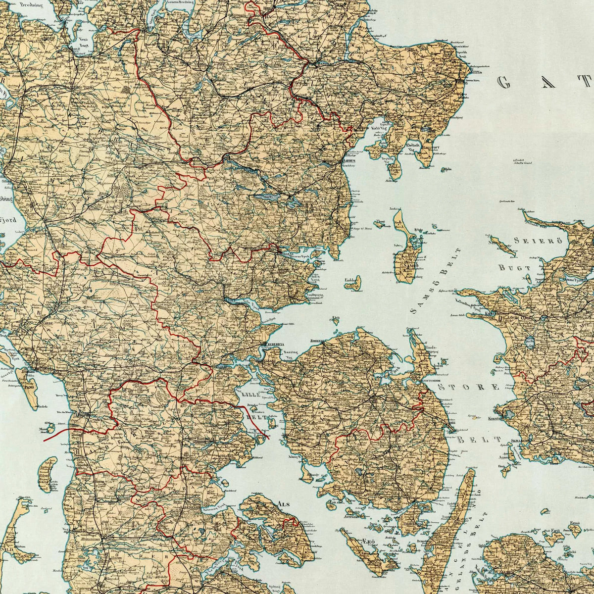 Kongeriget Danmark 1897 - Landkort - 60×70 cm – billede 4