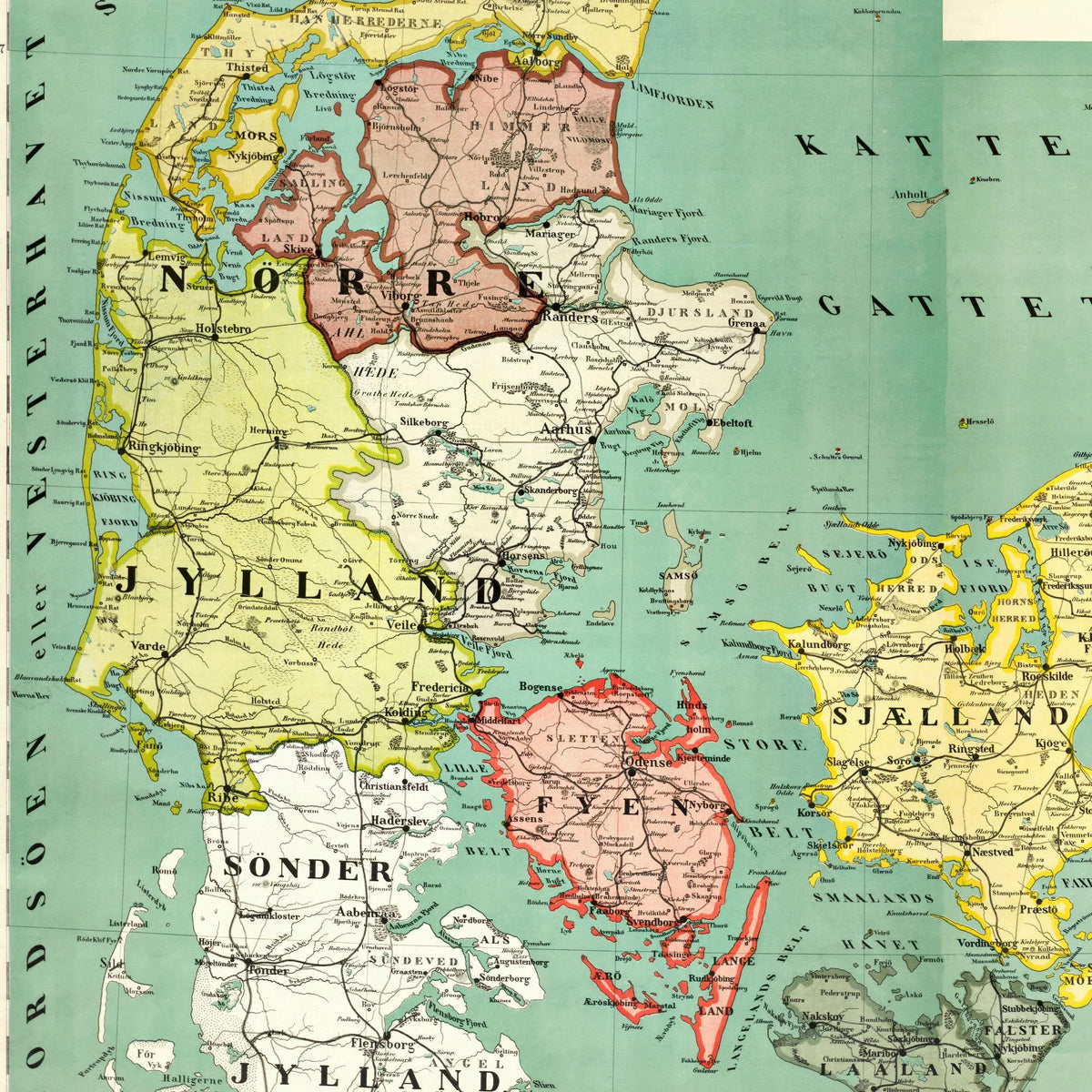 Kongeriget Danmark 1894 - Landkort – billede 4
