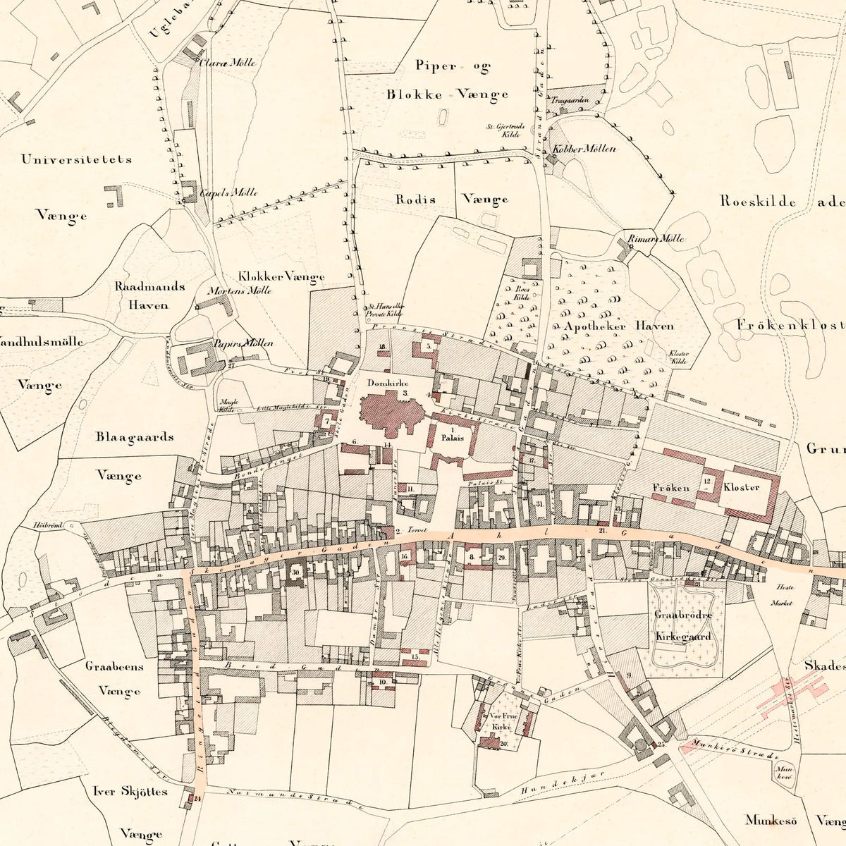 Roeskilde Kjøbstad 1845 - Bykort – billede 4