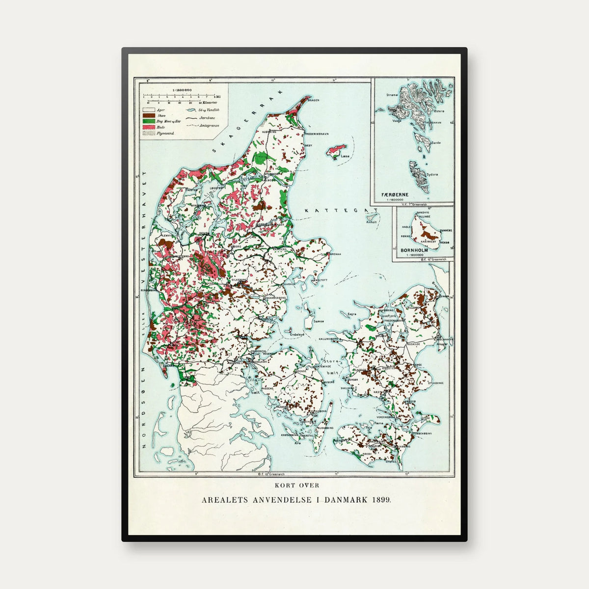 Kort over arealets anvendelse i Danmark 1899 - Temakort – billede 1