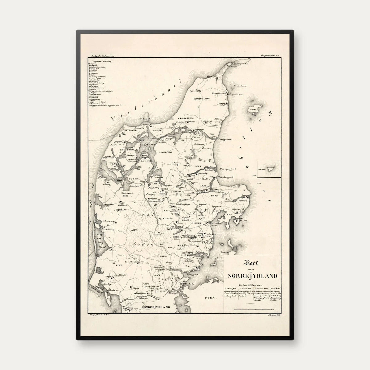 Kort over Nørrejydland 1824 - Landkort – billede 1