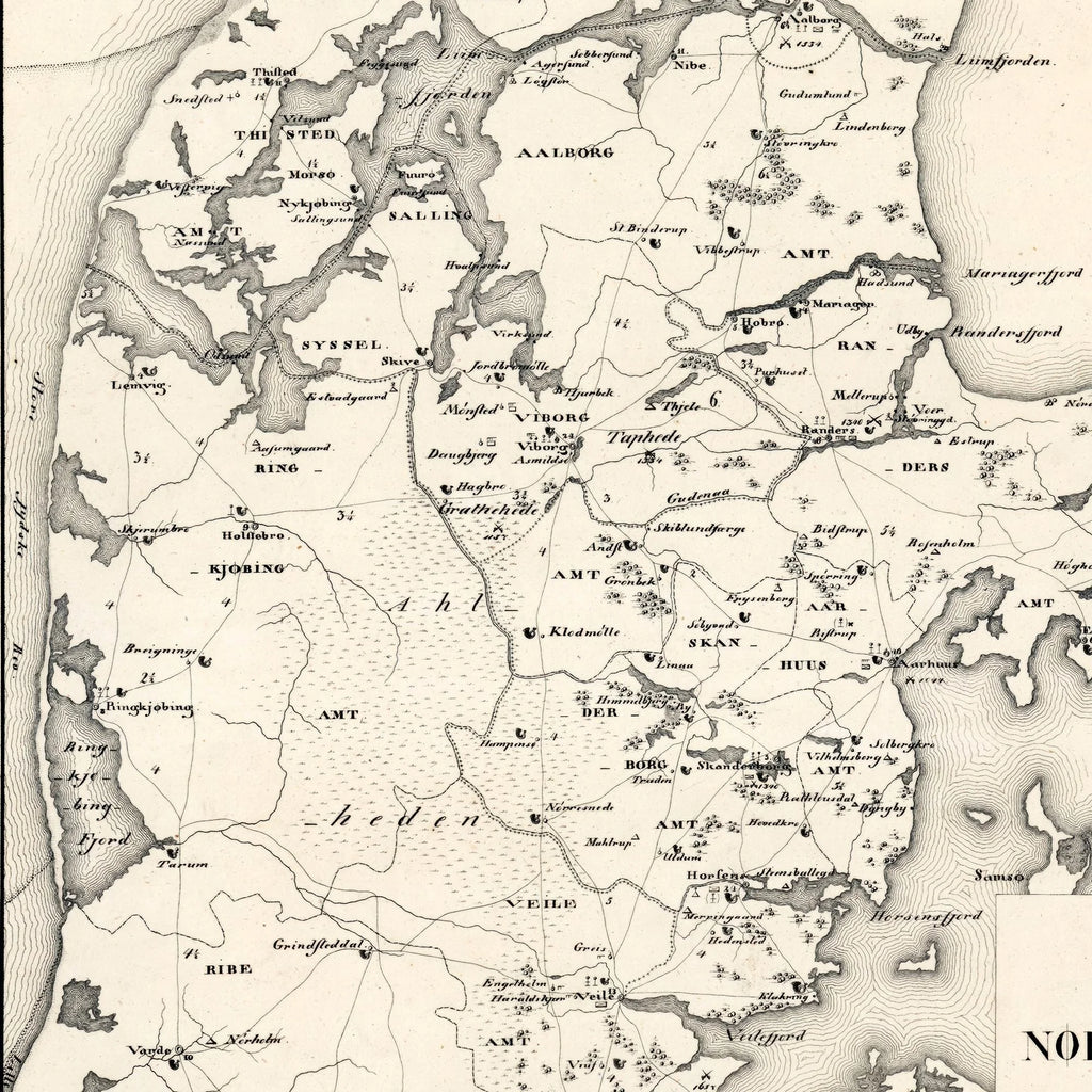 Kort over Nørrejydland 1824 - Landkort – billede 4