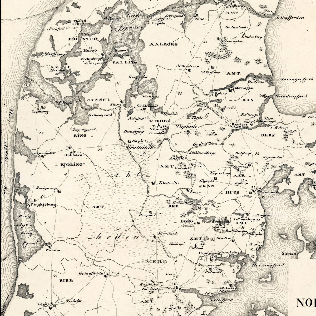 Kort over Nørrejydland 1824 - Landkort – billede 4