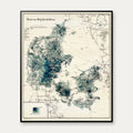 Højdeforholdene i Danmark 1905 - Kort - 58×70 cm – billede 1