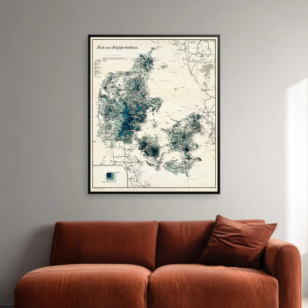 Højdeforholdene i Danmark 1905 - Kort - 58×70 cm – billede 2