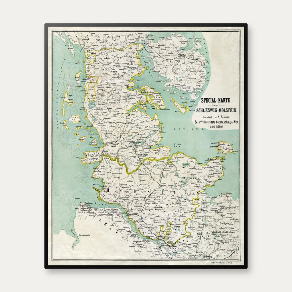 Specialkort over Slesvig-Holsten 1864 - Historisk kort - 58×70 cm – billede 1