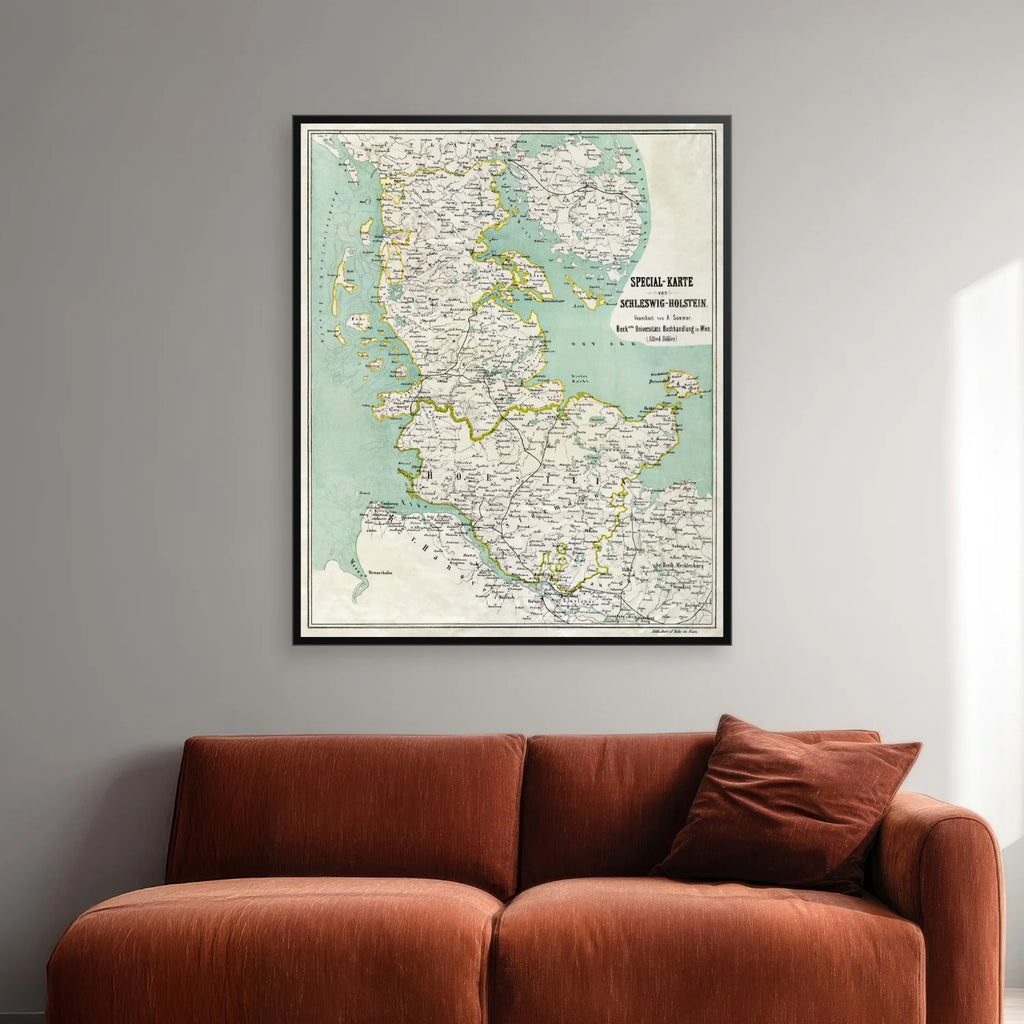 Specialkort over Slesvig-Holsten 1864 - Historisk kort - 58×70 cm – billede 2