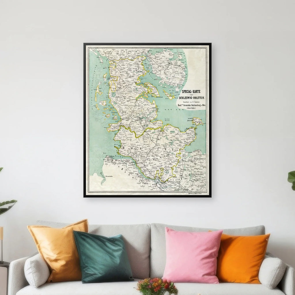 Specialkort over Slesvig-Holsten 1864 - Historisk kort - 58×70 cm – billede 3