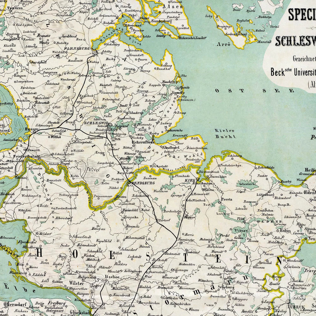 Specialkort over Slesvig-Holsten 1864 - Historisk kort - 58×70 cm – billede 4