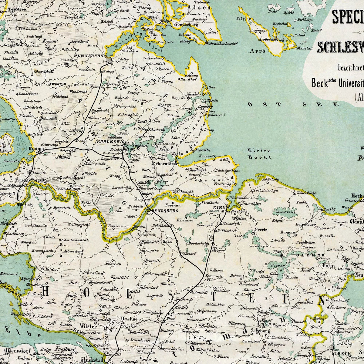 Specialkort over Slesvig-Holsten 1864 - Historisk kort - 58×70 cm – billede 4