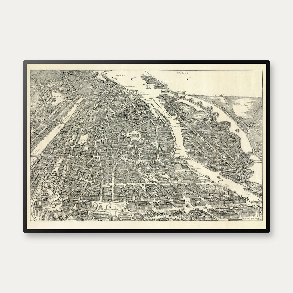 København i fugleperspektiv 1923 - Bykort – billede 1