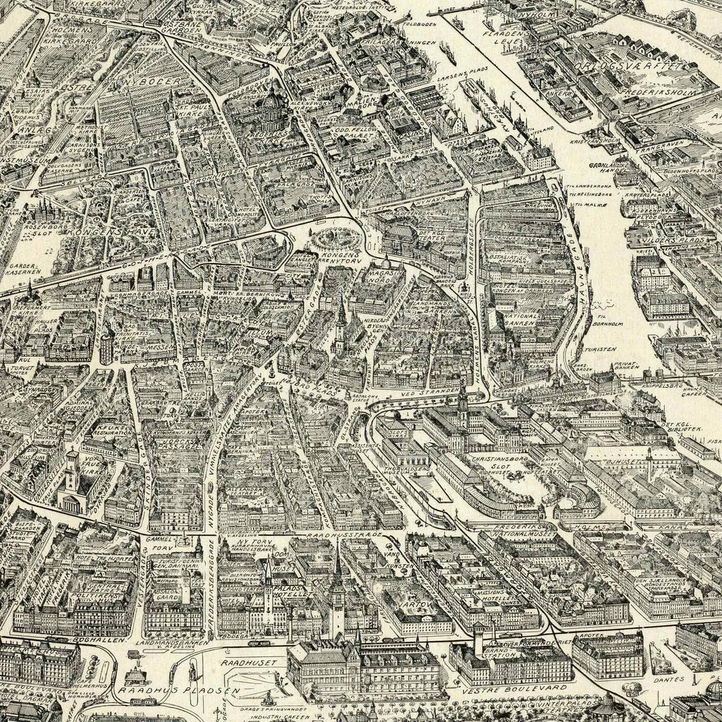 København i fugleperspektiv 1923 - Bykort – billede 4