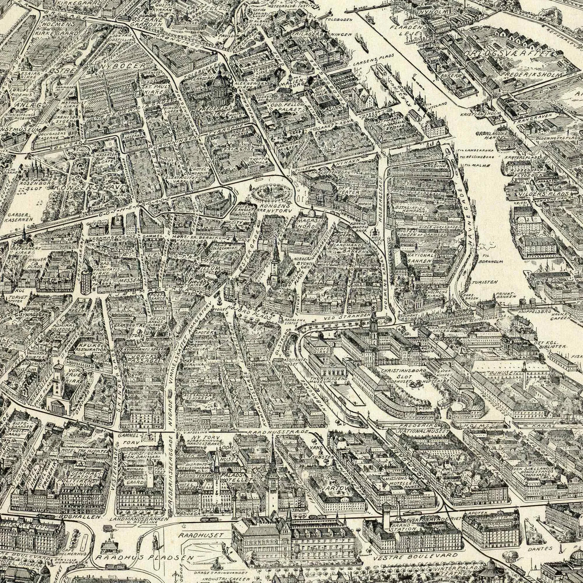 København i fugleperspektiv 1923 - Bykort – billede 4
