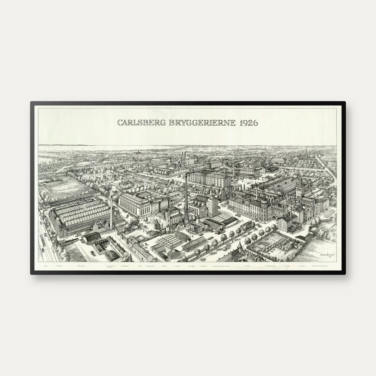 Carlsberg Bryggerierne 1926 - Byprospekt - 100×55 cm – billede 1