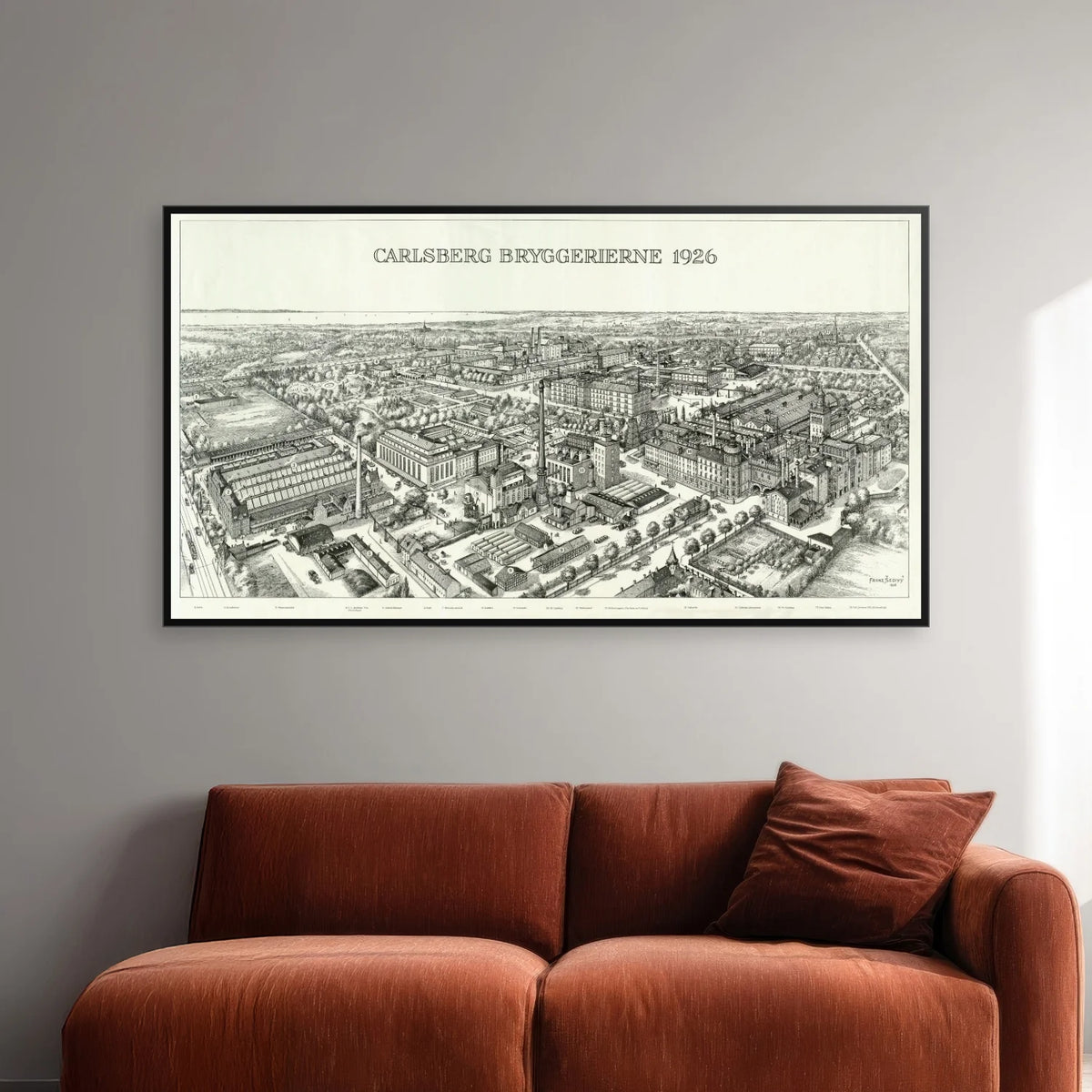 Carlsberg Bryggerierne 1926 - Byprospekt - 100×55 cm – billede 2