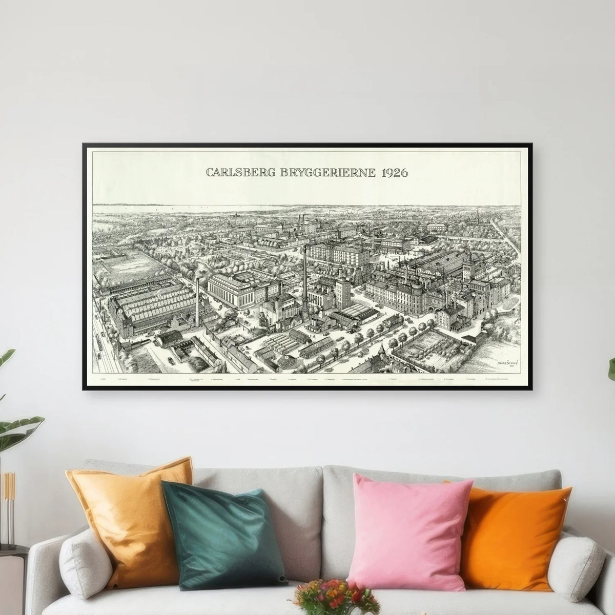 Carlsberg Bryggerierne 1926 - Byprospekt - 100×55 cm – billede 3