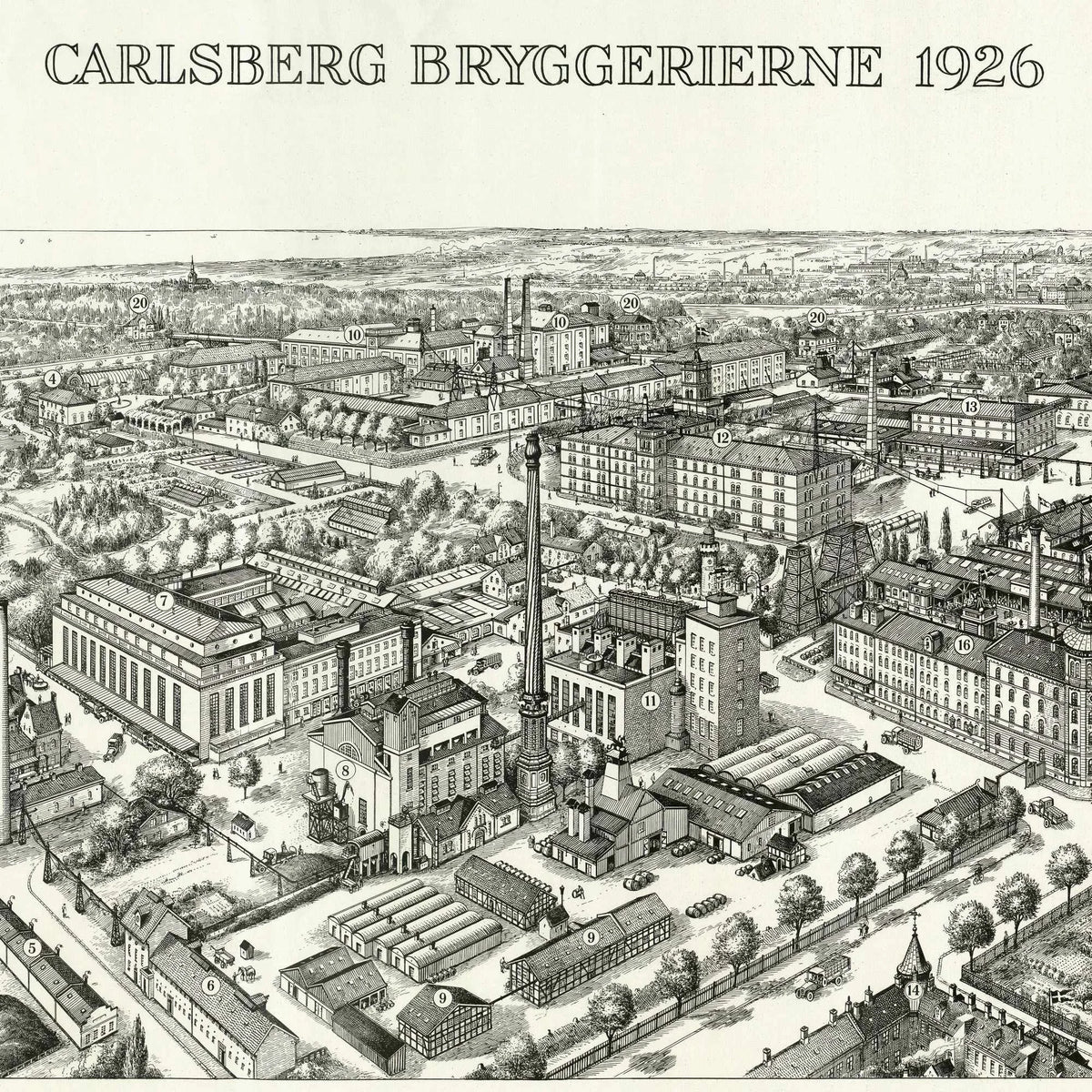Carlsberg Bryggerierne 1926 - Byprospekt - 100×55 cm – billede 4