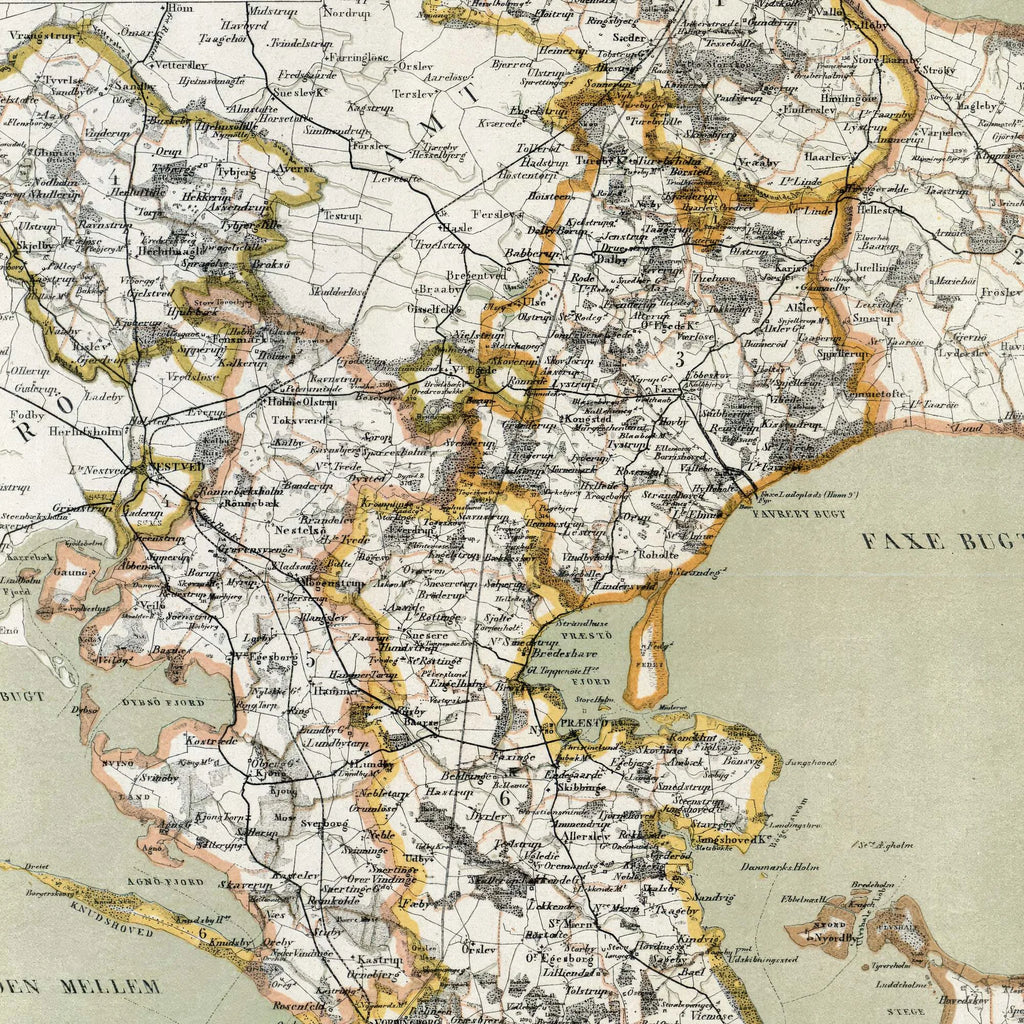 Kort over Præstø Amt 1872 - Plakat – billede 4