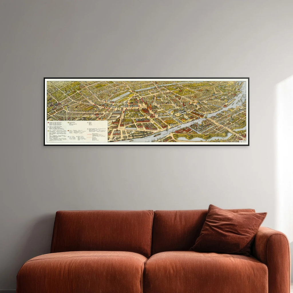 København i fugleperspektiv, set fra Amager 1930 - Byprospekt - 120×40 cm – billede 2