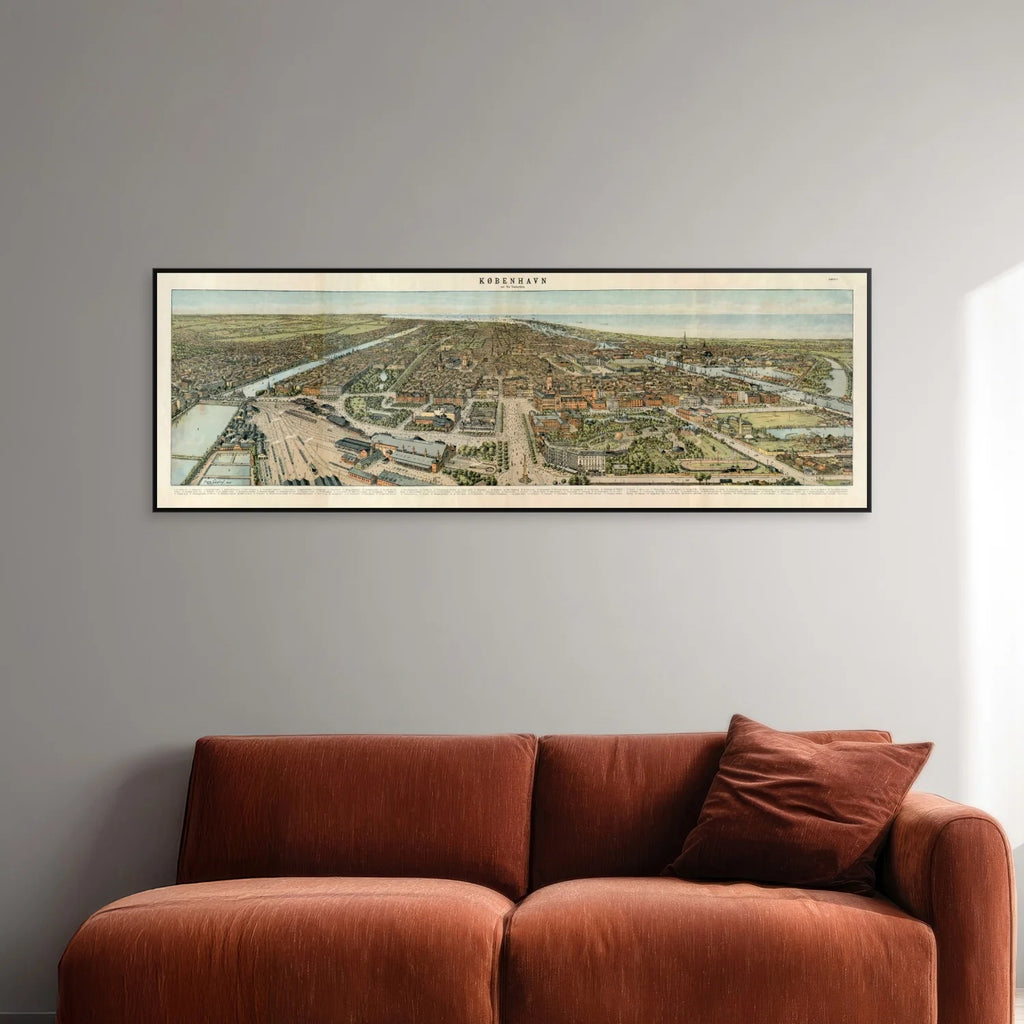 København set fra Vesterbro 1897 - Byprospekt - 100×34 cm – billede 2