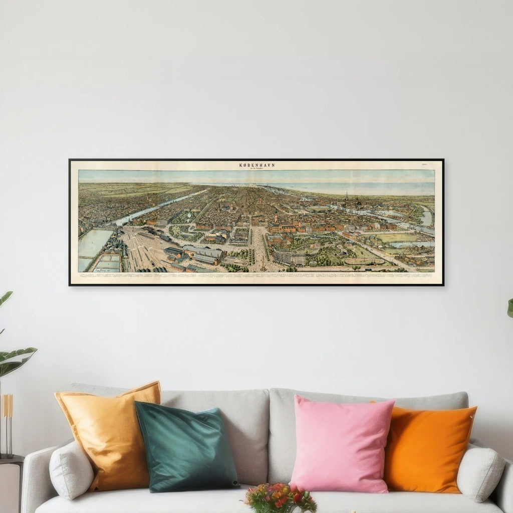 København set fra Vesterbro 1897 - Byprospekt - 100×34 cm – billede 3
