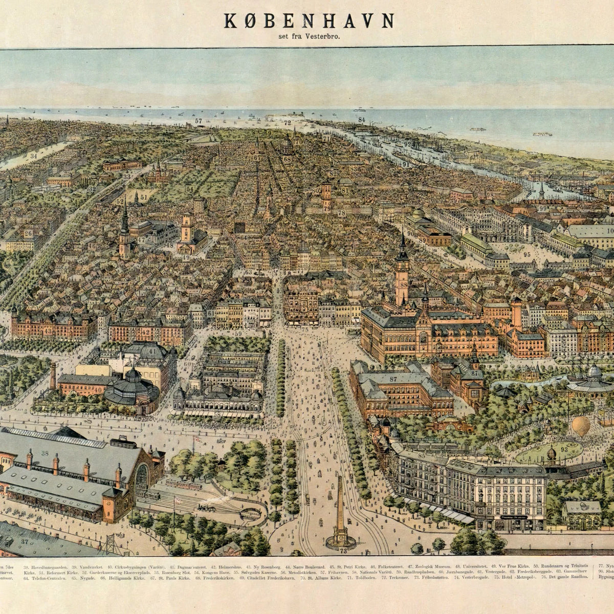 København set fra Vesterbro 1897 - Byprospekt - 100×34 cm – billede 4