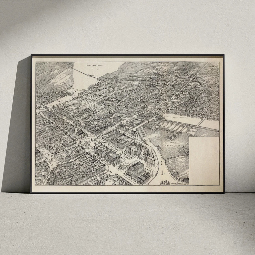 København i fugleperspektiv, set fra Jarmers Plads 1923 - Byprospekt – billede 3