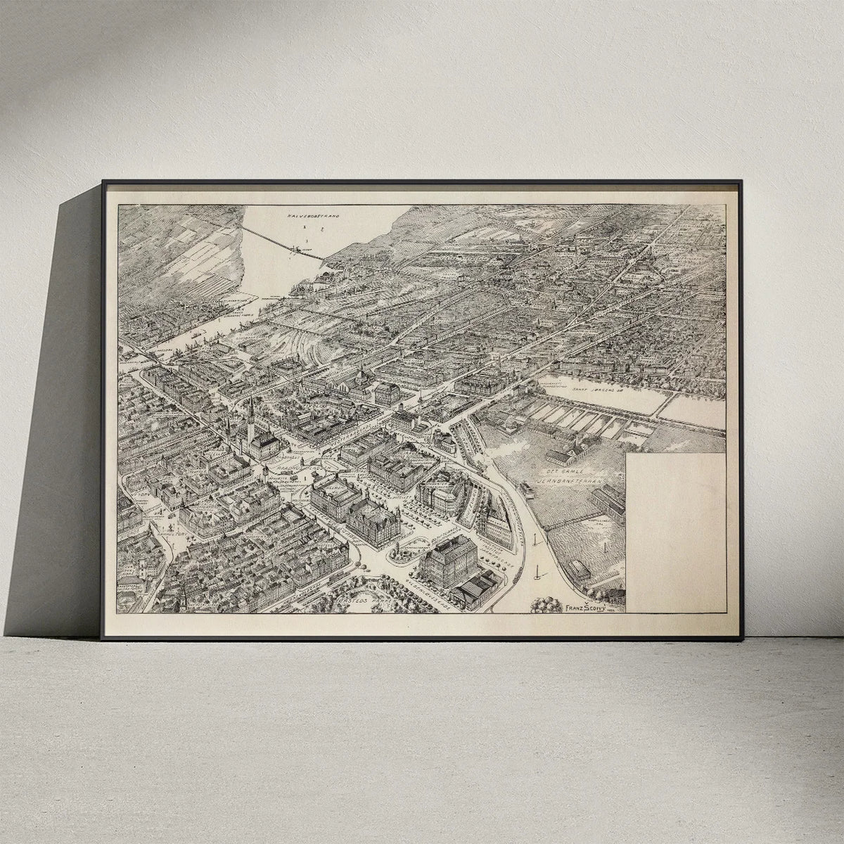 København i fugleperspektiv, set fra Jarmers Plads 1923 - Byprospekt – billede 3