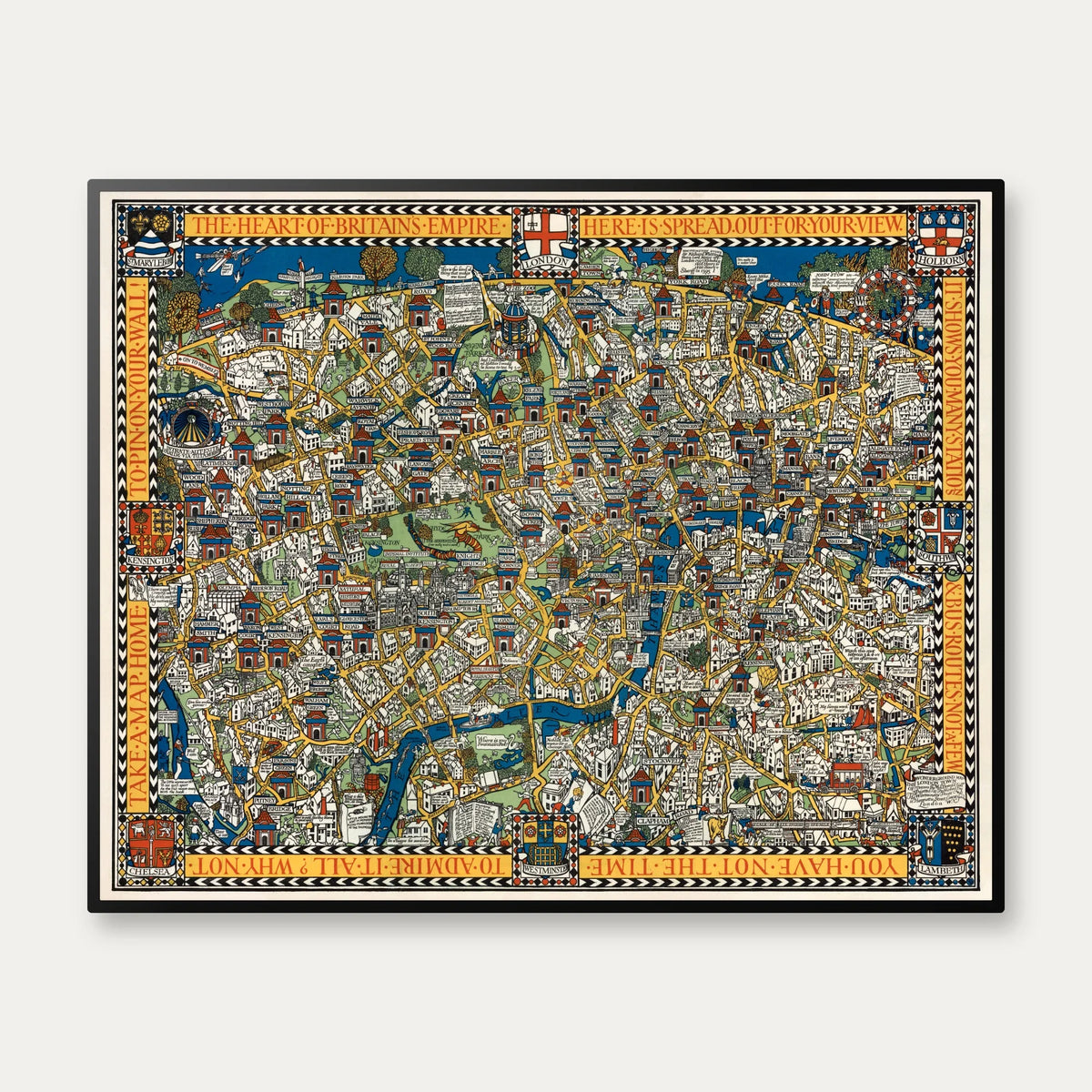The Wonderground Map: Londons berømte undergrund 1927 - 100×80 cm – billede 1