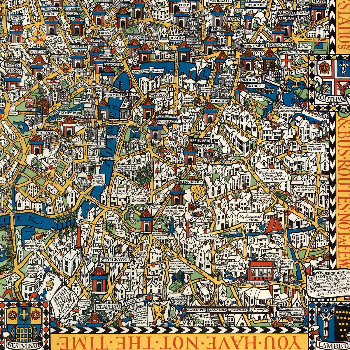 The Wonderground Map: Londons berømte undergrund 1927 - 100×80 cm – billede 4