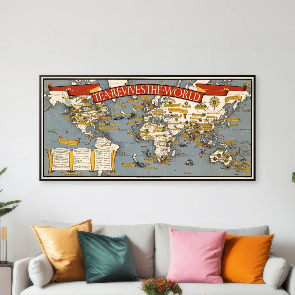 Te vækker verden: Illustreret verdenskort 1940 - 100×49 cm – billede 3